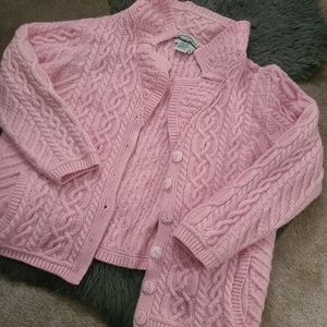 Pink vintage wool button granny sweater